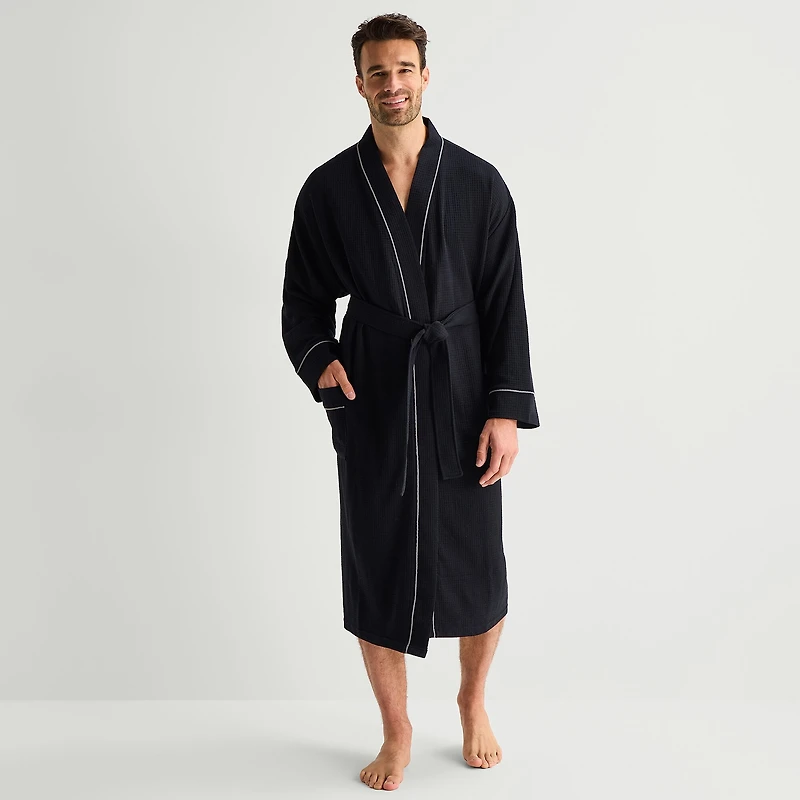 Stafford Waffle One Mens Long Sleeve Length Robe