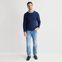 St. John's Bay Cable Mens Crew Neck Long Sleeve Pullover Sweater