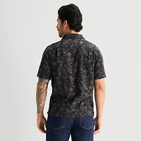 mutual weave Mens Short Sleeve Camp Shirt