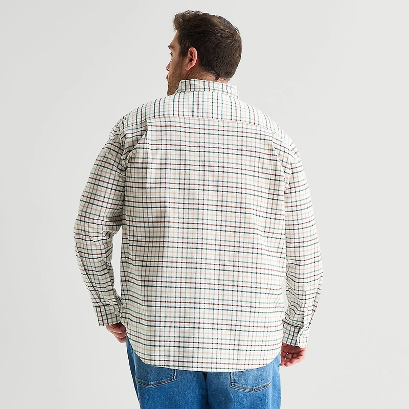 St. John's Bay Mens Long Sleeve Classic Fit Big and Tall Button-Down Shirt