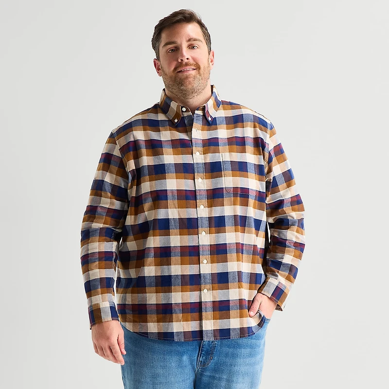 St. John's Bay Mens Long Sleeve Classic Fit Big and Tall Button-Down Shirt