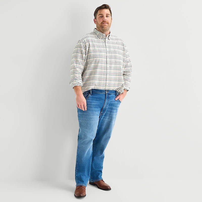 St. John's Bay Mens Long Sleeve Classic Fit Big and Tall Button-Down Shirt