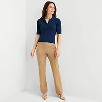 Liz Claiborne Womens Elbow Sleeve Polo Sweater