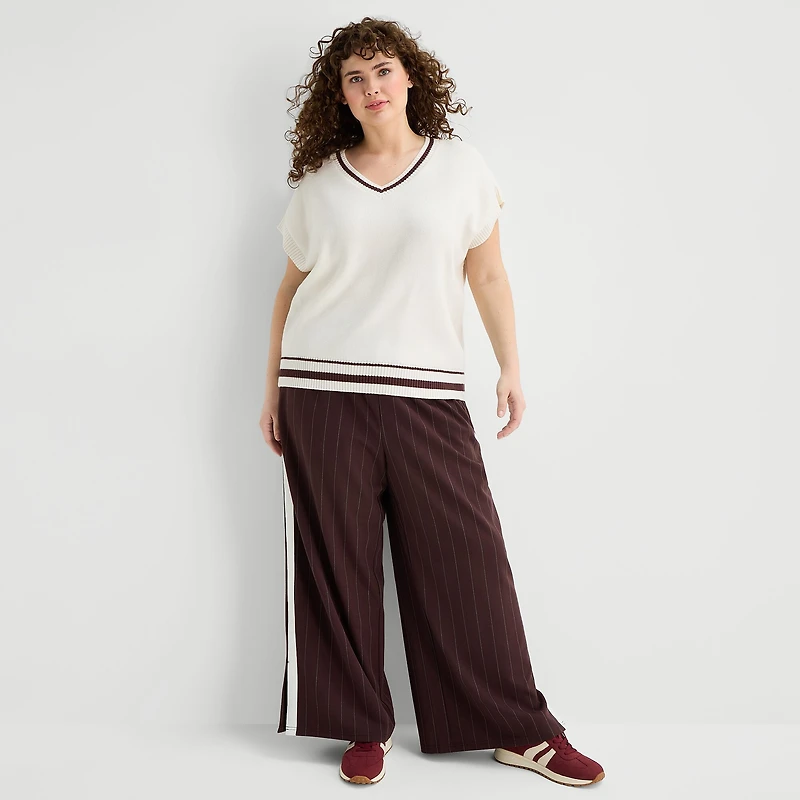Stylus Womens V Neck Plus Sweater Vest