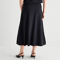Liz Claiborne Womens Plus Midi Sweater Flared Skirt