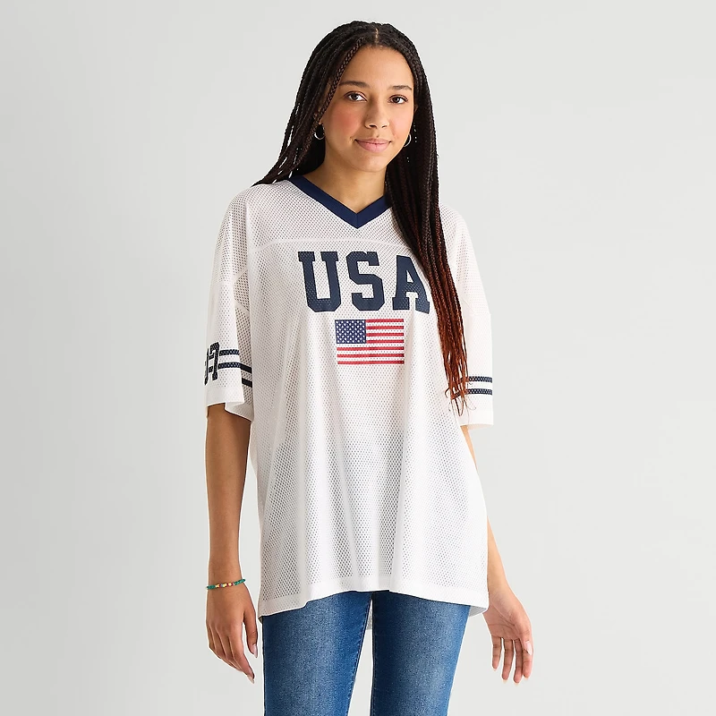 Forever 21 Womens Juniors V Neck Short Sleeve Jersey