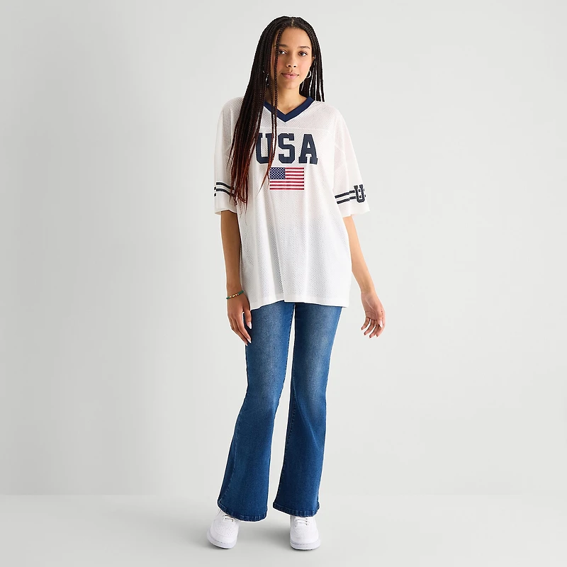 Forever 21 Womens Juniors V Neck Short Sleeve Jersey