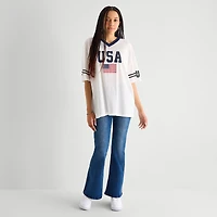 Forever 21 Womens Juniors V Neck Short Sleeve Jersey
