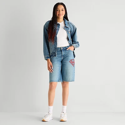 Arizona Supergirl Womens 12" Low Rise Juniors Denim Short