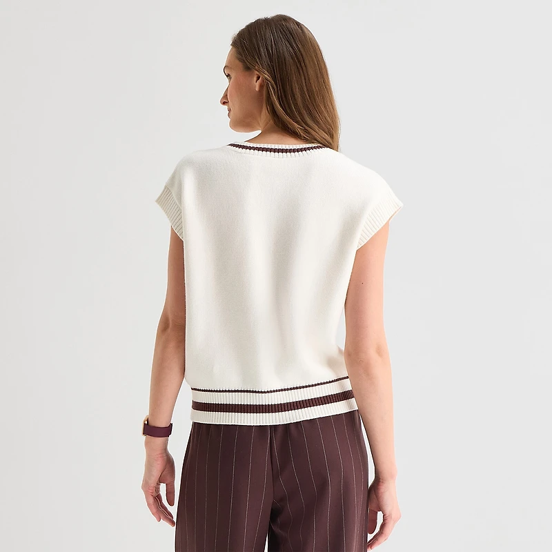 Stylus Womens V Neck Sweater Vest