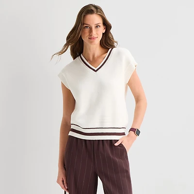 Stylus Womens V Neck Sweater Vest