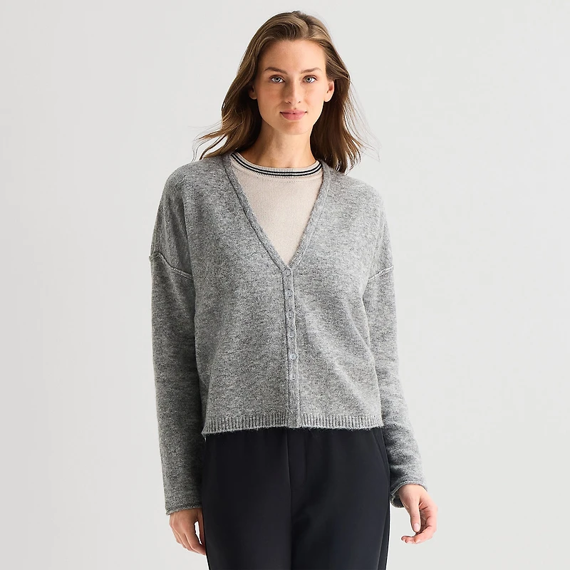 Stylus Womens Long Sleeve Button Cardigan
