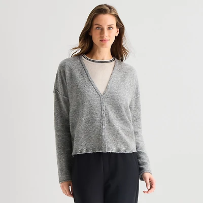 Stylus Womens Long Sleeve Button Cardigan