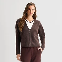 Stylus Womens Long Sleeve Button Cardigan