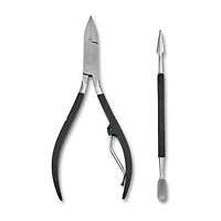 Japonesque Toenail Clipper & Cuticle Pusher Soft Touch Manicure Kit