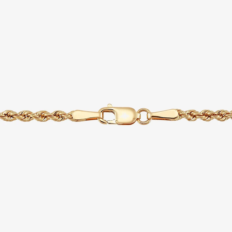 Womens 10K Gold Circle 18 Inch Pendant Necklace