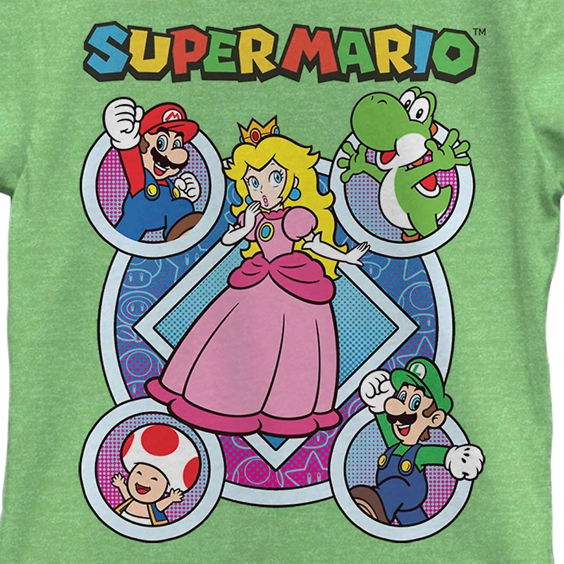 Little & Big Kid Girls Crew Neck Short Sleeve Regular Fit Super Mario Graphic T-Shirt