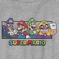 Little & Big Kid Boys Crew Neck Short Sleeve Slim Fit Super Mario Graphic T-Shirt