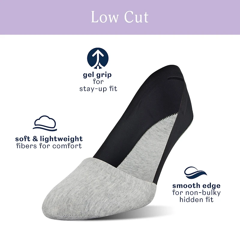 Peds Smooth Edge Low Cut Womens Multi-Pack 2 Pair Liner Socks