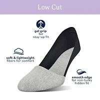 Peds Smooth Edge Low Cut Womens Multi-Pack 2 Pair Liner Socks