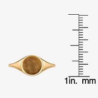 Womens Genuine Brown Tiger's Eye 18K Gold Over Silver Round Cocktail Ring