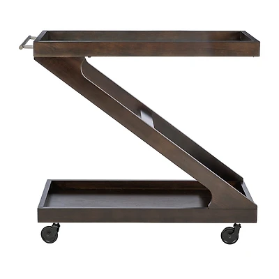 Linon Downey Glass-Top Serving Cart
