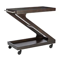 Linon Downey Glass-Top Serving Cart