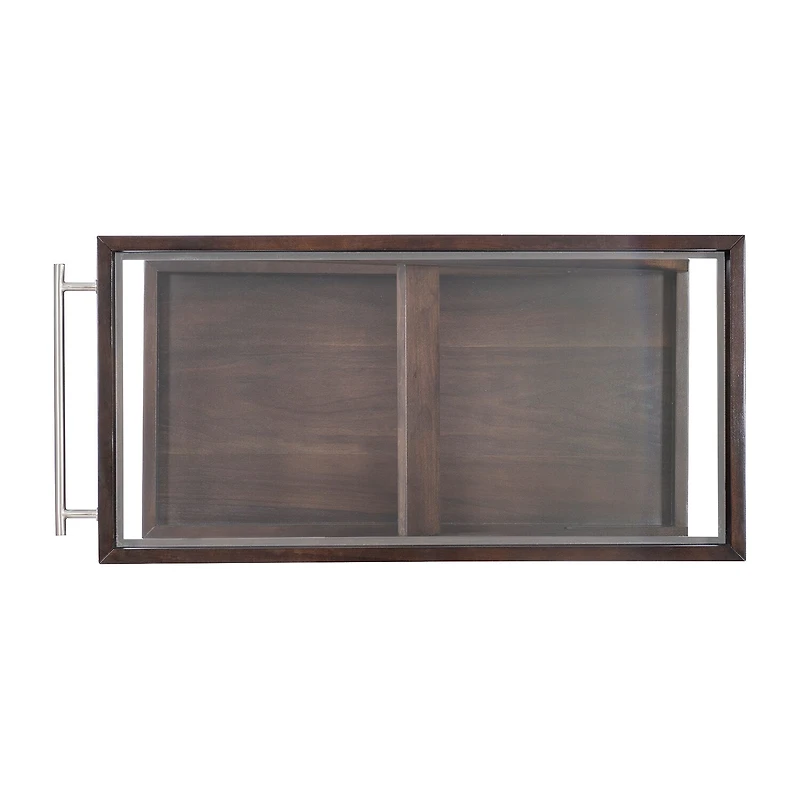 Linon Downey Glass-Top Serving Cart