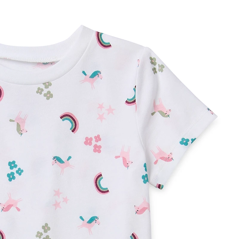 Okie Dokie Toddler Girls Round Neck Short Sleeve Regular Fit Graphic T-Shirt