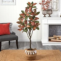 Nearly Natural 5ft Magnolia Brown Indoor Artificial Tree