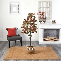 Nearly Natural 5ft Magnolia Brown Indoor Artificial Tree