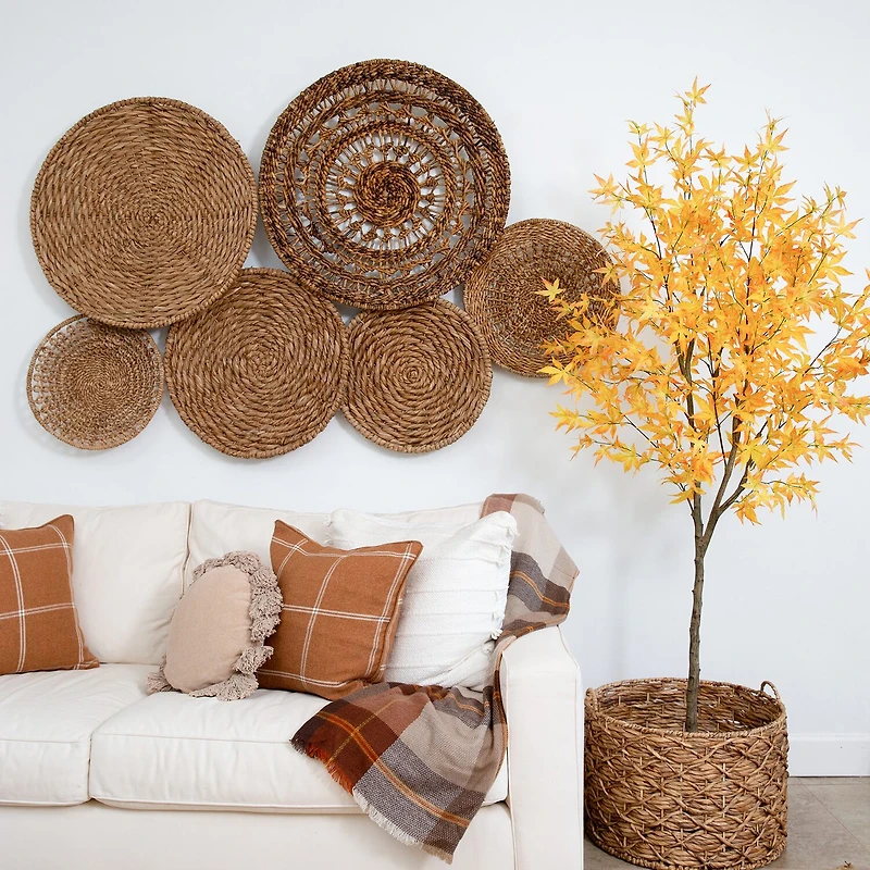 Nearly Natural 7ft Yellow Autumn Maple Indoor Artificial Tree