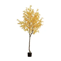 Nearly Natural 7ft Yellow Autumn Maple Indoor Artificial Tree