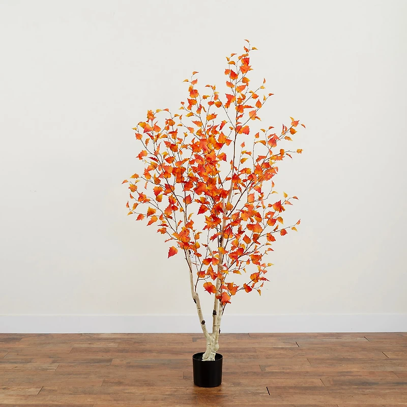 Nearly Natural 6ft Autumn Birch Indoor Artificial Tree