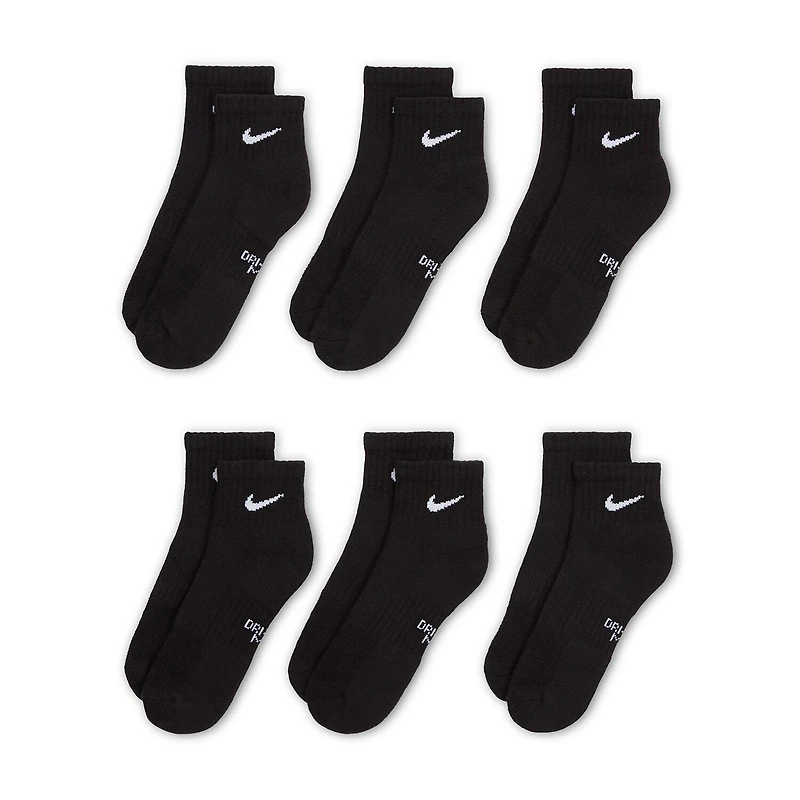 Nike Little & Big Kid Unisex 6 Pair Quarter Ankle Socks