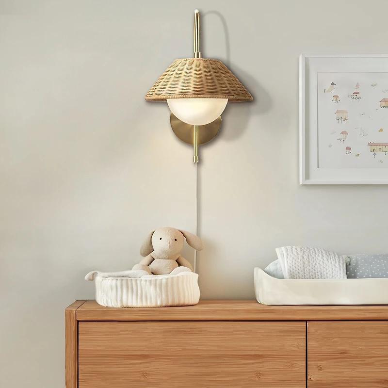 INK+IVY Laguna Rattan Weave Wall Sconce