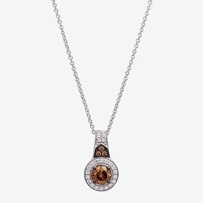 Le Vian Grand Sample Sale Le Vian Grand Sample Sale Limited Quantities! Womens 5/8 CT. T.W. Natural Champagne Diamond 14K Gold Round 18 Inch Pendant Necklace