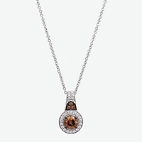 Le Vian Grand Sample Sale Le Vian Grand Sample Sale Limited Quantities! Womens 5/8 CT. T.W. Natural Champagne Diamond 14K Gold Round 18 Inch Pendant Necklace