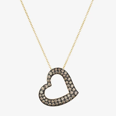 Le Vian Grand Sample Sale Le Vian Grand Sample Sale Limited Quantities! Womens 3/4 CT. T.W. Natural Champagne Diamond 14K Gold Heart 18 Inch Pendant Necklace