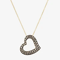 Le Vian Grand Sample Sale Le Vian Grand Sample Sale Limited Quantities! Womens 3/4 CT. T.W. Natural Champagne Diamond 14K Gold Heart 18 Inch Pendant Necklace