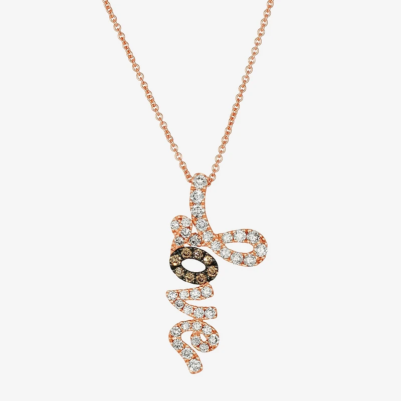 Le Vian Grand Sample Sale Le Vian Grand Sample Sale Love Womens 1/2 CT. T.W. Natural Champagne Diamond 14K Gold 19 Inch Pendant Necklace