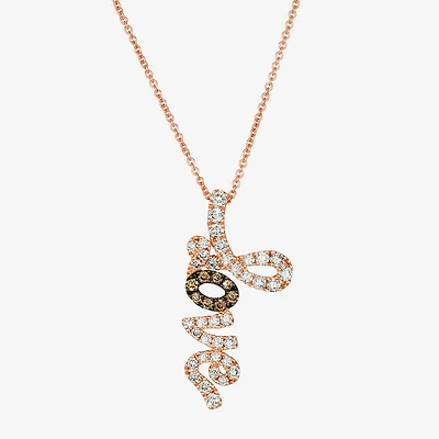 Le Vian Grand Sample Sale Le Vian Grand Sample Sale Love Womens 1/2 CT. T.W. Natural Champagne Diamond 14K Gold 19 Inch Pendant Necklace