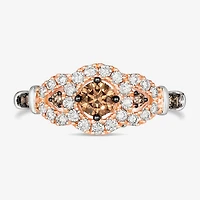 Le Vian Grand Sample Sale Le Vian Grand Sample Sale Limited Quantities! Womens 7/8 CT. T.W. Natural Champagne Diamond 14K Two Tone Gold Round Halo Cocktail Ring