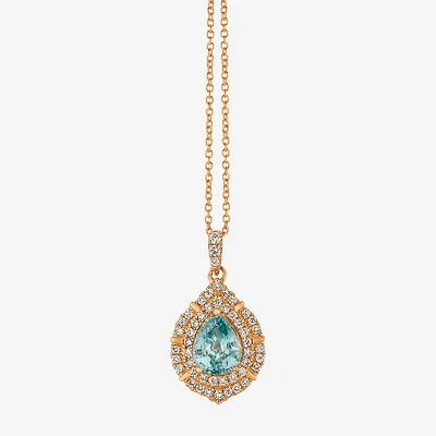 Le Vian Grand Sample Sale Le Vian Grand Sample Sale Limited Quantities! Womens 1/4 CT. T.W. Genuine Blue Zircon 14K Gold Pear 18 Inch Pendant Necklace