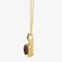 Le Vian Grand Sample Sale Le Vian Grand Sample Sale Limited Quantities! Womens 1/5 CT. Genuine Brown Quartz 14K Gold Cushion 19 Inch Pendant Necklace