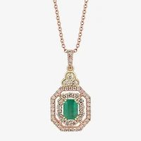 Le Vian Grand Sample Sale Le Vian Grand Sample Sale Limited Quantities! Womens 7/8 CT. T.W. Genuine Green Emerald 14K Two Tone Gold 20 Inch Pendant Necklace