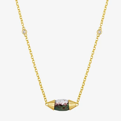 Le Vian Grand Sample Sale Le Vian Grand Sample Sale Limited Quantities! Womens Diamond Accent Genuine Blue Chalcedony 14K Gold 18 Inch Pendant Necklace