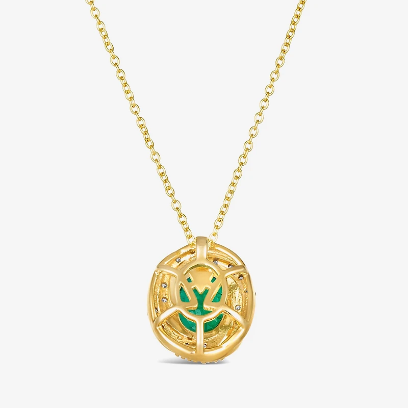 Le Vian Grand Sample Sale Le Vian Grand Sample Sale Limited Quantities! Womens 1/6 CT. T.W. Genuine Green Emerald 14K Gold Oval 18 Inch Pendant Necklace