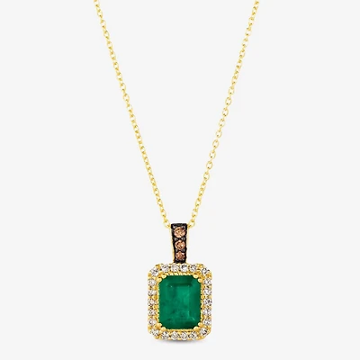 Le Vian Grand Sample Sale Le Vian Grand Sample Sale Limited Quantities! Womens 1/4 CT. T.W. Genuine Green Emerald 14K Gold 18 Inch Pendant Necklace