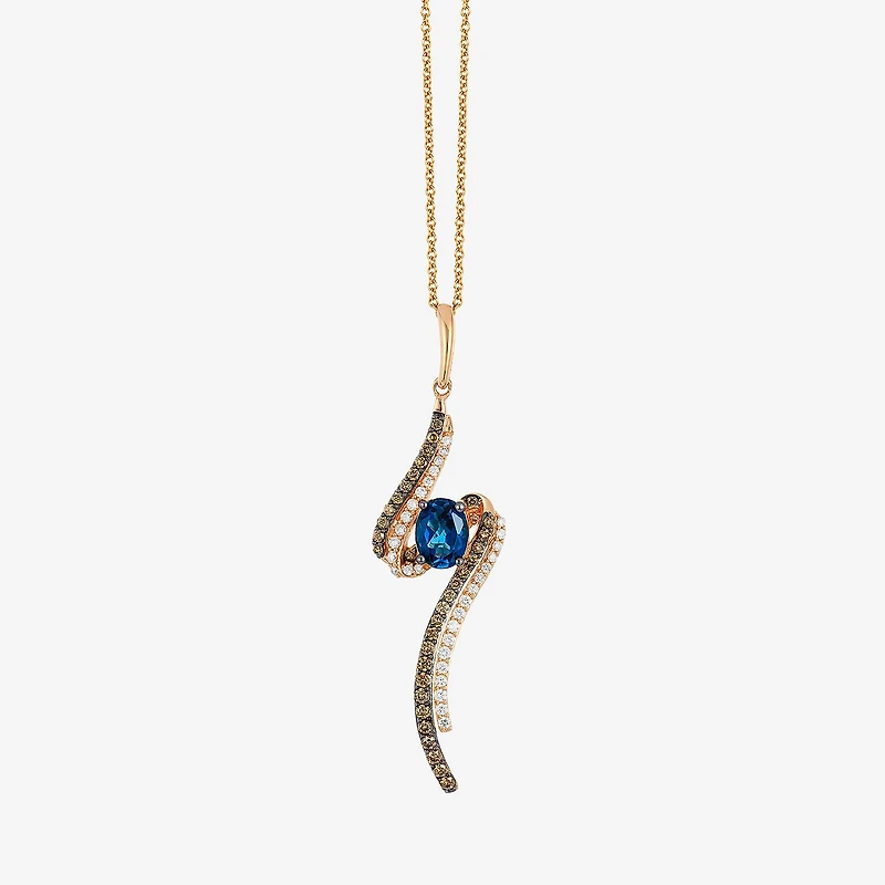 Le Vian Grand Sample Sale Le Vian Grand Sample Sale Limited Quantities! Womens 3/4 CT. T.W. Genuine Blue Topaz 14K Gold 18 Inch Pendant Necklace
